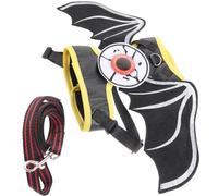 Abaodam Ensemble Harnais pour Chat Halloween Corde Robuste en Feutre, Costume Chic à Yeux de Chauve-Souris, Promenade et Prévention des Fugues