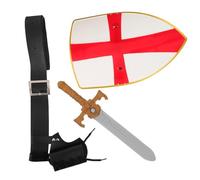 Abaodam Ensemble Médiéval de Cosplay pour Adultes Bouclier en Plastique Vintage et Ceinture Viking en PU, pour Reconstitutions Historiques et Fêtes Renaissance