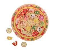 Abaodam Ensemble Pizza en Bois Réaliste pour Garçon et Filles Éducatif à Assembler 6 Parts Colorées en Bois Naturel la Cuisine de Jeu pour Tout-Petits pour Développement Motricité et