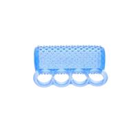 Abaodam Entraîneur de Force Préhension Mains pour Rééducation Post-accident Vasculaire Cérébral, 4 Trous, Bleu, Appareil de Renforcement Doigts Souple pour Personnes Âgées, Balle