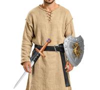 Abaodam Épée Médiévale Légère et Bouclier en Plastique pour Costume Médiéval Authentique, Accessoires Cosplay pour Fêtes à Thème et Jeux de Rôle