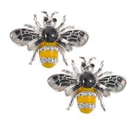 Abaodam Épingle Créative Abeille 2pcs en Alliage pour Femmes, Épingle à Abeille Résistante à L'usure, Facile à Attacher, pour Costumes et Saint-valentin