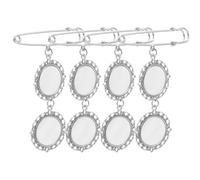 Abaodam Épingle Décorative Argentée en Alliage de Zinc 4 Pièces pour Transfert Thermique DIY Accessoires Épinglette Ornement en Épingle de Sûreté