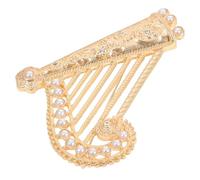 Abaodam Épingle en Alliage Doré en Forme de Harpe pour Femme, Ornement Créatif et Sûr pour Vêtements et Paquet, Décoration Élégante pour Costumes et Paquet à Dos