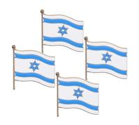 Abaodam Épingle Métallique Élégante Drapeau Israélien Blanc, Lot de 4 Pièces, Insigne Polyvalent pour Vêtements et Chapeaux, Symbole Patriotique pour Famille et Amis