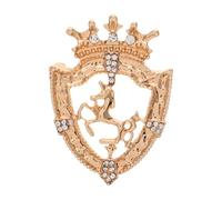 Abaodam Épingle Strassée Vintage en Alliage de Zinc Doré Écusson Cheval Rétro, Épingle à Costume pour Hommes, Accessoire Polyvalent pour Oktoberfest et Tenues Formelles
