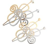 Abaodam Épingles à Cheveux en Alliage Vintage 4 Pièces pour Chignon, Accessoires Cheveux Lisses et Élégants, pour Fêtes et École