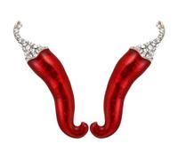 Abaodam Épingles à Piment en Alliage avec Cristaux, Lot de 2, Design Unique de Piment, Mécanisme Sécurisé, pour Festivals et Événements Scolaires