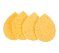 Abaodam Éponges Visage en Cellulose Forme Goutte D'eau 4pcs, Éponge Démaquillante Portable et Hydratante en Pulpe de Bois pour Nettoyage Doux du Visage