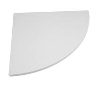 Abaodam Étagère d'angle Murale en Bois-Plastique Forme Éventail 30 Cm Blanche, Support Triangulaire Mural pour Rangement la Cuisine Chambre Salle de Bain Vis et Tournevis, Installation