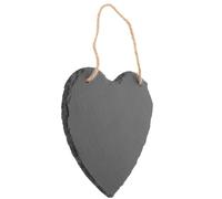 Abaodam Étiquette au Sol en Ardoise Naturelle Noire, Marqueur de Jardin de Cœur 15cm X 15cm, avec Corde, pour Plantes et Aliments, Étiquette de Prix et Panneau de Porte