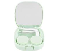 Abaodam Étui à Lentilles de Contact Carré Portable Miroir Boîte de Transport Mince en Plastique Résistant Couleur Menthe Petit Contenant Cosmétique pour Voyage et Usage Quotidien
