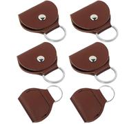 Abaodam Étui en PU Marron pour Médiators de Guitare 6 Pcs Porte-clés Portable, Protège Les Médiators Lors de Voyages et Activités en Extérieur