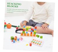 Abaodam Éveil Éducatif Bois Cylindres Empilables Blocs Équilibre pour Garçon Fille Jeu de Construction Créatif pour Développement Cognitif et Motricité Fine