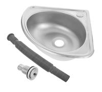 Abaodam Évier pour Camping-Car en Acier Inoxydable 1 Cuve Triangulaire Ultra-Compacte Forme en Éventail Lavabo Mural Petit Évier Cuisine Multifonction pour Lavage Légumes Vaisselle Mains