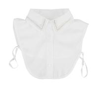 Abaodam Faux Col Amovible pour Femmes en Cristaux Blancs avec Broderie Élégante Col de Chemise Décoratif Accessoire Mode pour Occasions Spéciales et Usage Quotidien