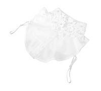 Abaodam Faux Col en Dentelle Ajourée à Fleurs Brodées, Demi-col Amovible en Nylon Doux, Col de Chemisier Féminin Blanc Mousseline, Accessoire Mode Élégant pour Blouse Femme, Tenue