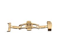 Abaodam Fermoir de Bracelet de Montre Automatique à Double Pression Fermoir de Montre à Bouton-Poussoir Acier Or pour Bracelet 24mm Accessoire Homme