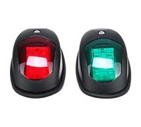 Abaodam Feux De Navigation Pour Bateaux Led 12v 2 Pièces, Feux Marin Rouge Et Vert, Coque Noire Étanche, Éclairage De Proue Et, Accessoires Pour Yacht, Ponton Et Bateau à Moteur, Navale De Nuit