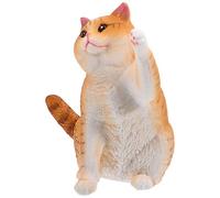 Abaodam Figurine de Chat British Shorthair Réaliste et Mignon, Modèle Animal en Plastique Orange, Taille Moyenne, Décoration de Bureau et Éducatif pour Garçon et Filles, Collection