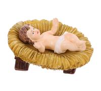 Abaodam Figurine De l'enfant JéSus SculptéE Et Peinte À La Main DéCoration De NoëL Religieuse pour Maison Et ÉGlise Statue Miniature du Petit JéSus dans La Mangeoire 3.07X2.17X1.14 Pouces