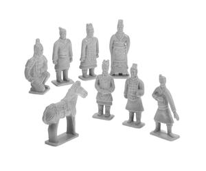 Abaodam Figurines en Terre Cuite de Qin Miniatures PVC, 8 Pièces, Légères et Résistantes, Décor Détaillé pour Petits Dioramas et Cabinets D'histoire Chinoise Ancienne