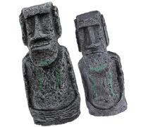 Abaodam Figurines Île de Pâques en Résine 2pcs Décor Aquarium Compact Léger Minimaliste pour Chambre ou Café