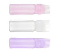 Abaodam Flacon de Teinture Capillaire 120ml en Plastique Applicateur Peigne Lisse, 3pcs pour Usage Salon et Maison, sans Abîmer Cuir Chevelu