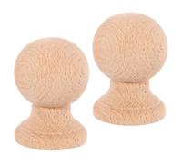 Abaodam Fleurons Décoratifs en Bois Brut 8X6 CM, Lot de 2 Embouts pour Tringles à Rideaux et Meubles, Embouts Vintage pour Rampes d'Escalier et Projets de Menuiserie