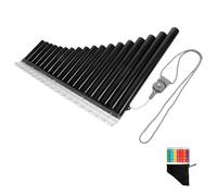 Abaodam Flûte de Pan en Do 18 Tubes en Résine Abs Noire, Instrument de Musique Éducatif Portable pour Débutants, Flûte de Pan Professionnelle Légère Adaptée à L'apprentissage Pratique