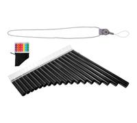 Abaodam Flûte de Pan en Do à 18 Tuyaux en Résine Abs, Son Clair et Mélodieux, Facile à Jouer, pour Performances et Enseignements Musicaux