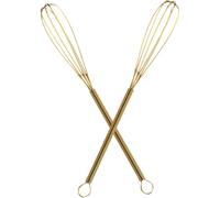 Abaodam Fouets à Œufs Manuels en Acier Inoxydable Doré Lot de 2 Résistants à L'usure et Non Déformables, pour Cuisines et Pâtisseries