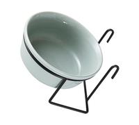 Abaodam Gamelle Suspendue pour Chat Et Chien Bol d'eau en Céramique Brillante Verte Clair Taille Compacte Fixation Cage pour Chiots Et Chats Domestiques