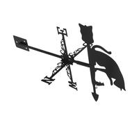 Abaodam Girouette Décorative en Acier Inoxydable Silhouette de Chat Noir, Indicateur de Direction du Vent pour Décoration de Jardin, Installation Facile et Design Élégant