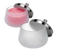 Abaodam Gobelets à Ronds pour Laver le Vernis à en Verre Dépoli Lot de 2 Couvercle en Acier Inoxydable , Légers et Élégants et Manucure