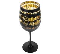 Abaodam Gobelets D'halloween en Verre Noir Pied Haut, Design Citrouille Créatif et Robuste, pour Célébrations et Décorations de Maison Hantée