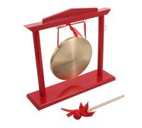 Abaodam Gong à Main en Bois 15 CM avec Maillet et Support en Bois Gong D’Inauguration Chinois Décoratif pour Bureau et Commerce Instrument de Percussion Traditionnel pour Cérémonie et