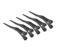 Abaodam Grandes Pinces à Cheveux Prise et Facile à Clipser Lot de 5 en Plastique Noir pour Coiffure Permanente DIY à Domicile