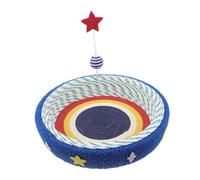 Abaodam Griffoir Rond pour Chat Tapis à Griffer Sisal Coussin pour Chat Lit Forme De Bol Design Étoiles