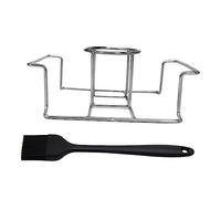 Abaodam Grille à Poulet Pliante Support de Poulet rôti Support de Gril de Poulet Porte-Barbecue Support de Poulet à rôtir Support de Dinde pour Grill Acier Inoxydable
