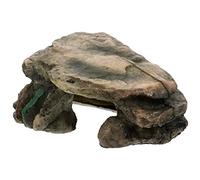Abaodam Grotte en Résine pour Tortues Abri Artificiel pour Reptiles Plateforme d'escalade Réaliste Accessoire pour Aquarium 15 CM