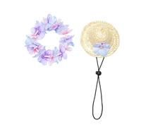 Abaodam Guirlande De Chapeaux Hawaïens pour Animaux De Compagnie Casquettes pour Chiens Et Chapeau De Paille pour Robe Décontractée