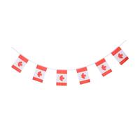 Abaodam Guirlande de Fanions Canadiens 4,88 M Mini Drapeaux sur Ficelle, Décoration Extérieure pour Événements Sportifs et Fêtes Patriotiques, Bannières Drapeaux du Canada pour Jardin