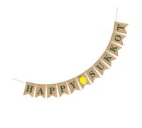 Abaodam Guirlande de Fanions en Lin Rétro pour Fête de Souccot, Décoration Rustique et Élégante, 1 Paire pour Célébrations Festives la Maison