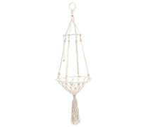 Abaodam Hamac pour Chat en Macramé Beige Tissé Main en Coton, Lit Suspendu Confortable et Léger de Style Bohème pour Chatons Jusqu'à 5 Kg Anneau Suspendre