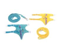 Abaodam Harnais et Laisse Dinosaure pour Petits Animaux, Lot de 2, Harnais-Gilet Ajustable en Peluche Confortable, Sécurité Renforcée pour Furet, Chinchilla, Hérisson et Cobaye,