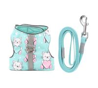 Abaodam Harnais pour Chat avec Laisse, Harnais de Marche pour Chat, Anti-Fugue, Réglable, Maille Polyester, Design Lumineux, pour Promenade Nocturne Plusieurs Styles