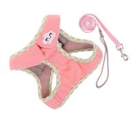 Abaodam Harnais pour Chien Rose Ajustable Et Confortable avec Système Anti-Fugue Et Laisse Incluse