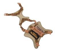 Abaodam Harnais Tactique pour Chat avec Laisse Gilet rembourré Anti-Fugue réglable Couleur Sable Harnais de Marche sécurisé pour Sorties extérieur