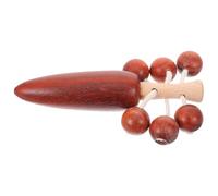 Abaodam Hochet Traditionnel en Bois pour Bébé, Tambour à Main Portable, Percussion Sécurisé pour Tout-petits, Stimulant L’attention et L’ouïe, Éveil Musical et Motricité Fine